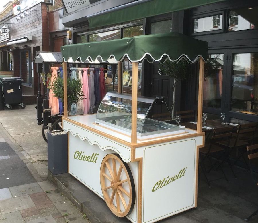 Ice cream cart for restaurants