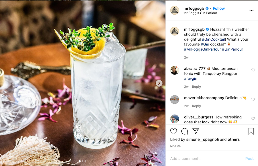 Instagram social media marketing for bars
